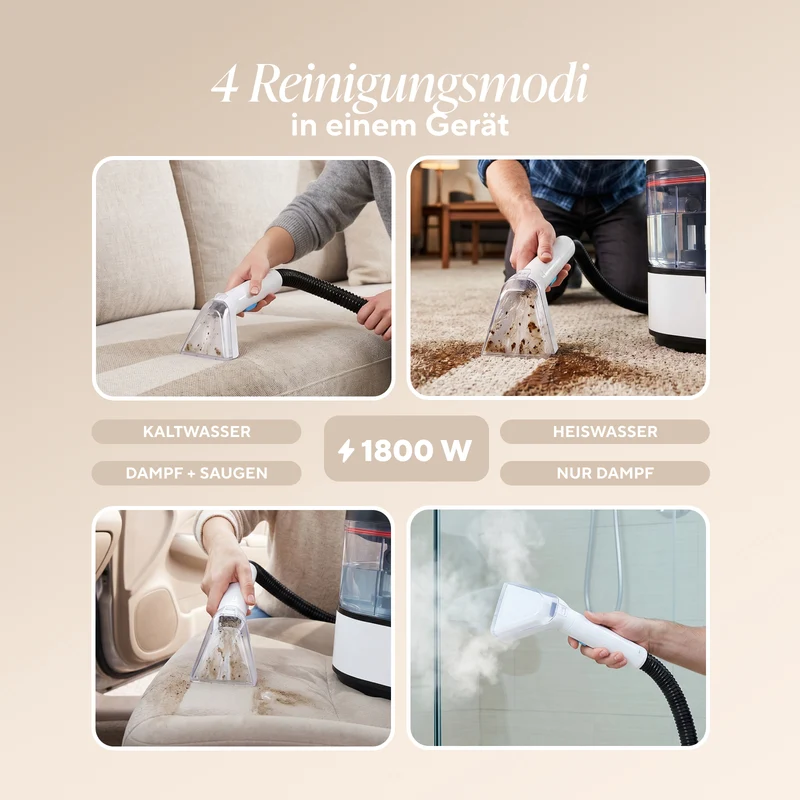 Dampf-Waschsauger StainMaster SteamPRO – zur Reinigung von Fliesen, Fugen, Küchengeräten und Schuhen