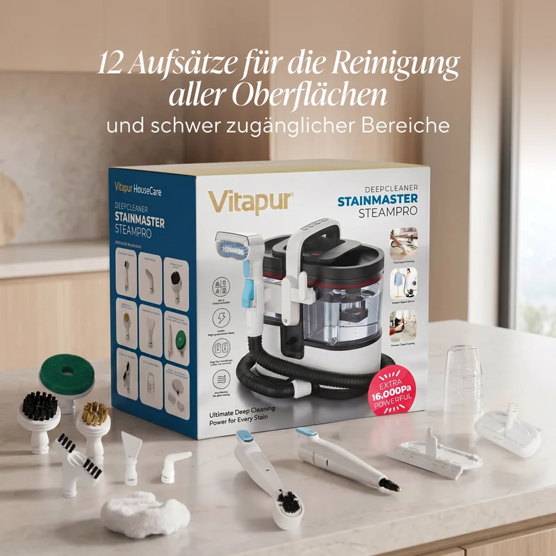 Dampf-Waschsauger StainMaster SteamPRO – zur Reinigung von Fliesen, Fugen, Küchengeräten und Schuhen