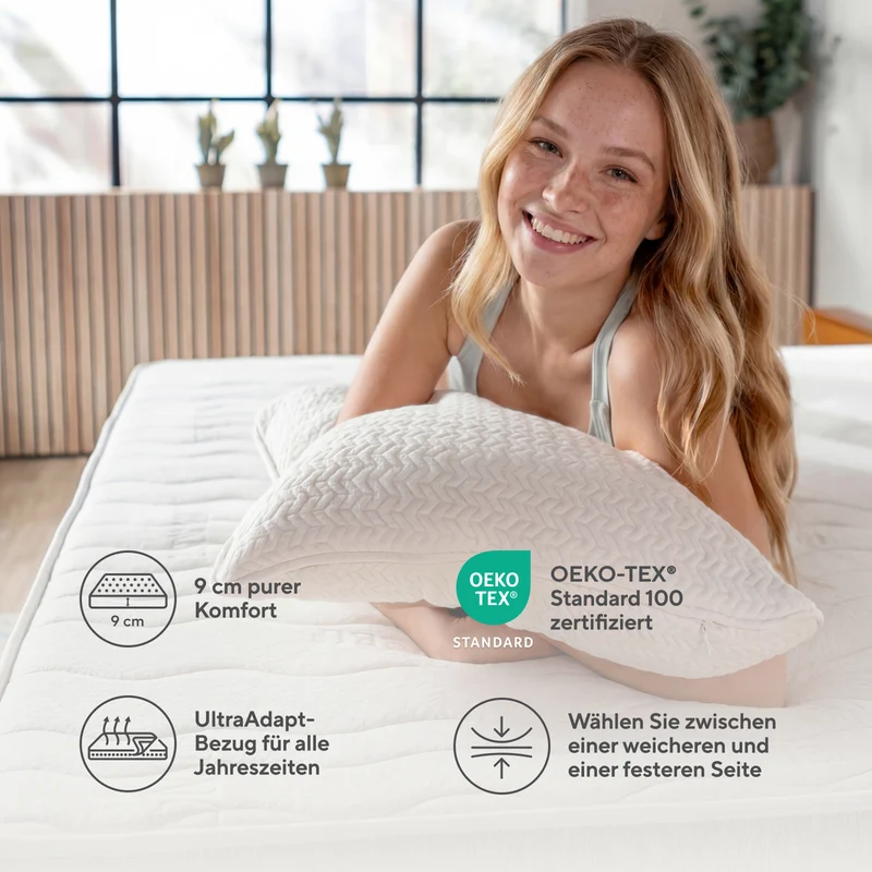 Vitapur premium wendbarer Matratzentopper iFlip RotateComfort – 9 cm
