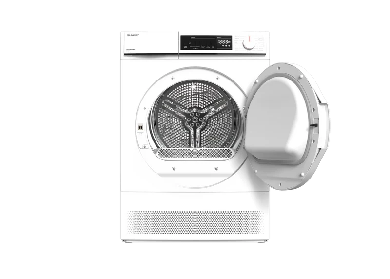 SHARP KD-NCB8S7PW91-EN Freestanding Tumble Dryer 8 kg B Class with Condenser Technology