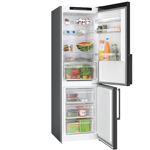 Bosch KGN36VXCT Kühl-Gefrierkombination 308L Edelstahl Schwarz NoFrost