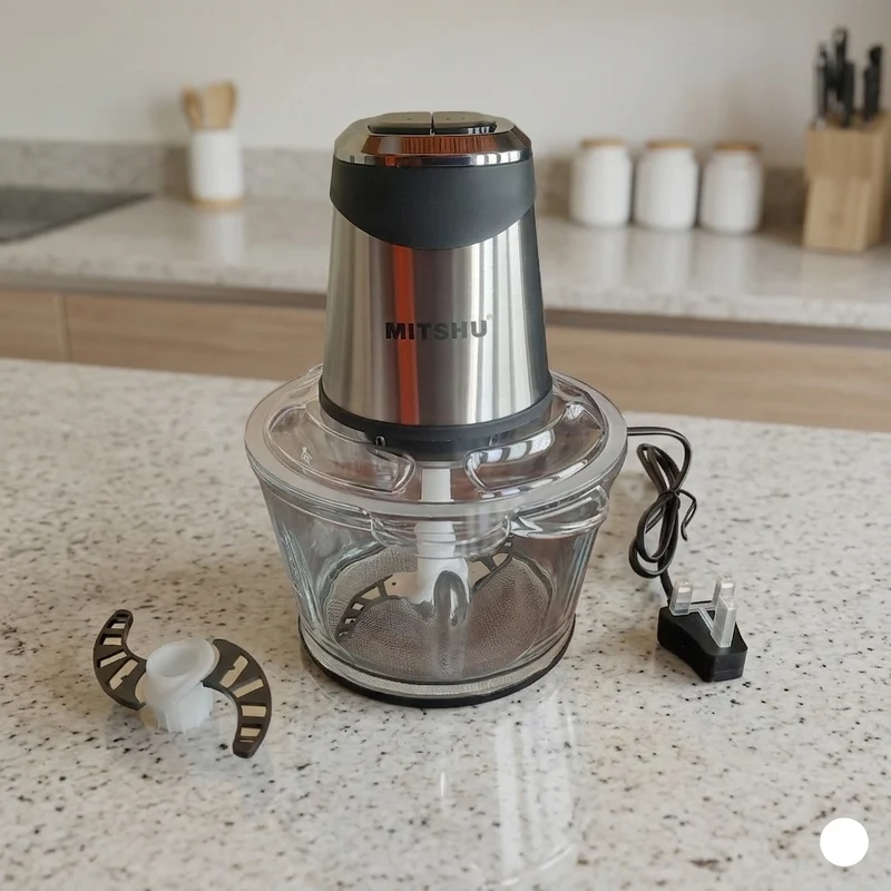 MITSHU Food Chopper with Glass Bowl 1.8 L