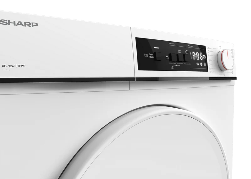 SHARP KD-NCA8S7PW91-DE Freestanding Tumble Dryer 8 kg B Class with Condenser Technology
