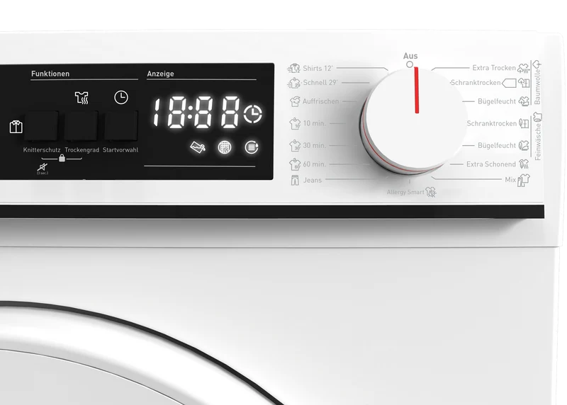 SHARP KD-NCA8S7PW91-DE Freestanding Tumble Dryer 8 kg B Class with Condenser Technology