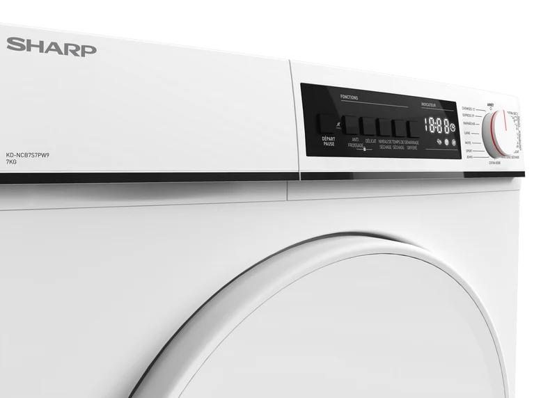 SHARP KD-NCB7S7PW91-FR Freestanding Tumble Dryer 7 kg B Class with Condenser Technology