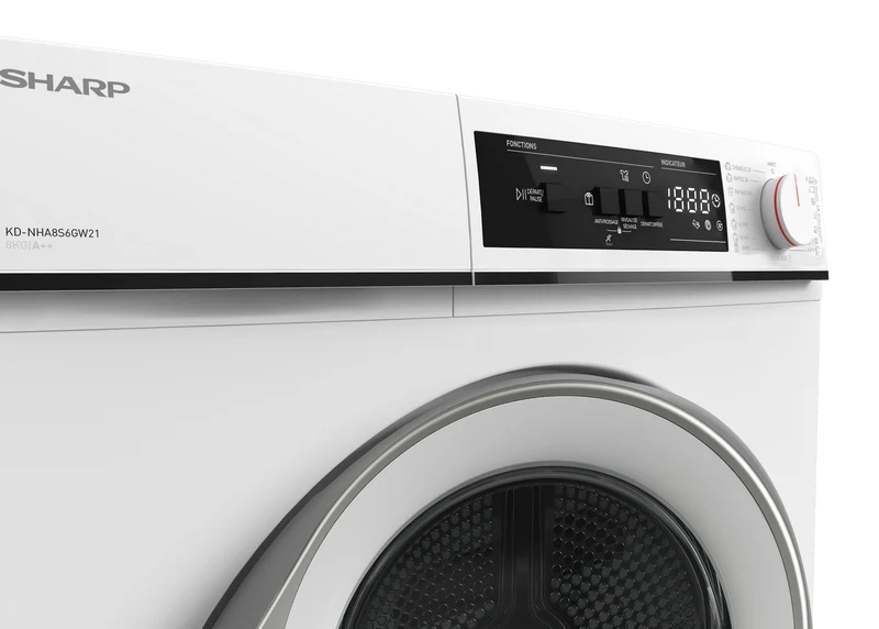 SHARP KD-NHA8S6GW21-BX Freestanding Tumble Dryer 8 kg A++ with Heat Pump Technology