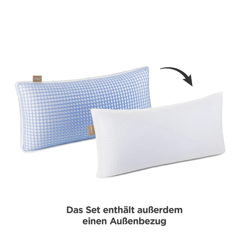 2 x Hybridkissen Vitapur MemoElite Classic – 40 x 80 cm