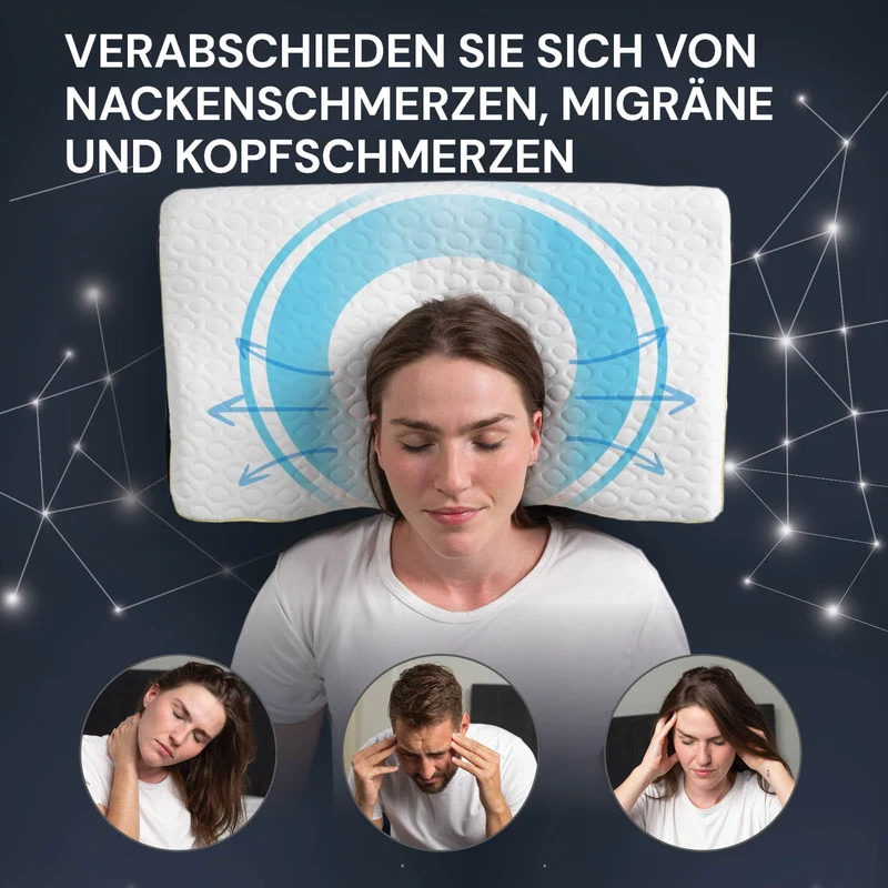 2 x anatomisches Anti-Schnarch-Kissen Vitapur MemoSilver Ionity – 57 x 34 cm