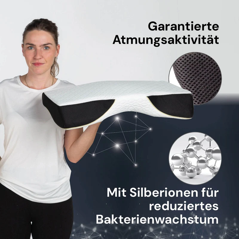 2 x anatomisches Anti-Schnarch-Kissen Vitapur MemoSilver Ionity – 57 x 34 cm