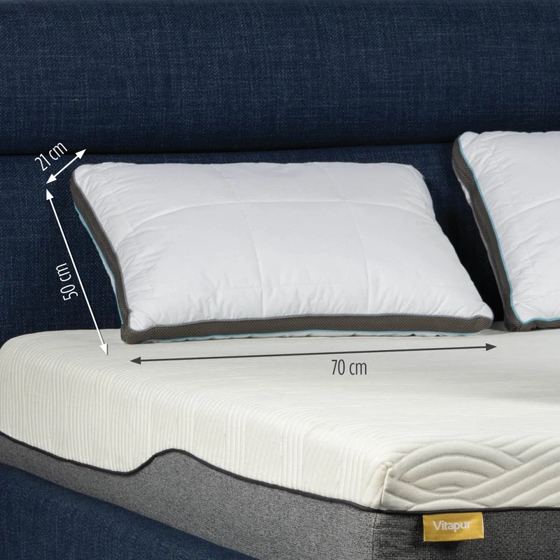 2 x Vitapur MemoSilver Premium Hybridkissen – 50 x 70 cm