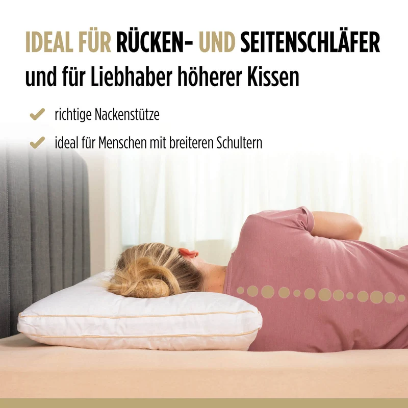 2 x höheres klassisches Seidenkissen Victoria's Silk – 50 x 70 cm