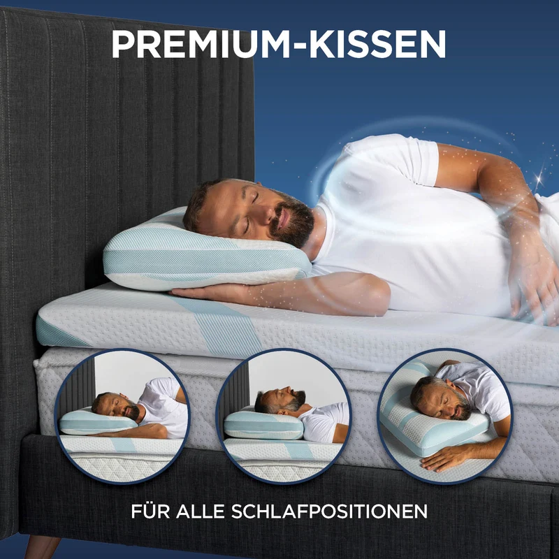 2 x Vitapur MemoSilver Premium Fresh Kissen mit Kühleffekt – 40 x 60 cm
