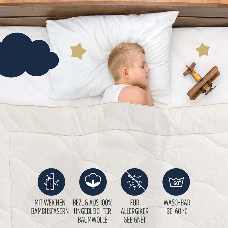 2 x Ganzjahres-Bettdecke für Kinder mit Bambusfaser My First Duvet