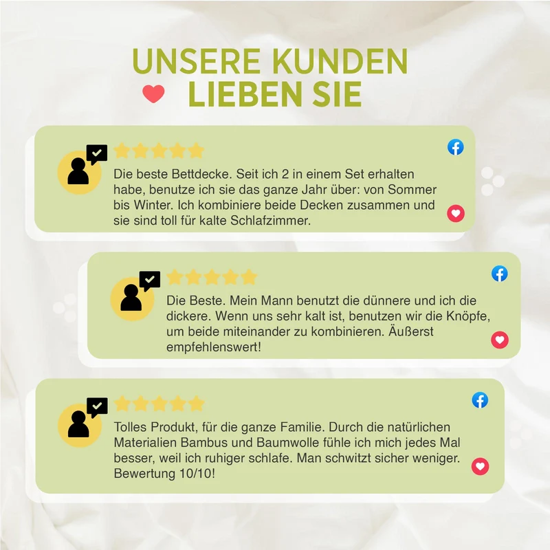 2 x Bettdecke Vitapur Bamboo 4 Jahreszeiten mit Bambusfasern