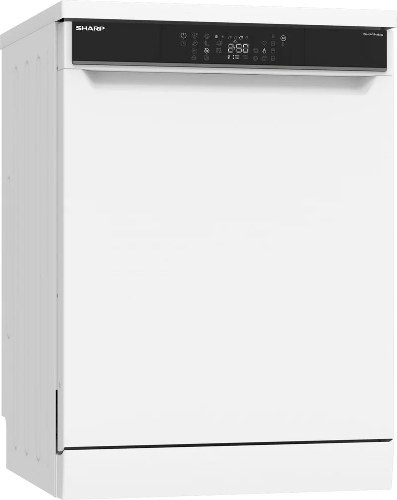 SHARP QW-NA4YF44EAW Freestanding 60cm Dishwasher 14PS 44 Db A Class with EcoBox Technology