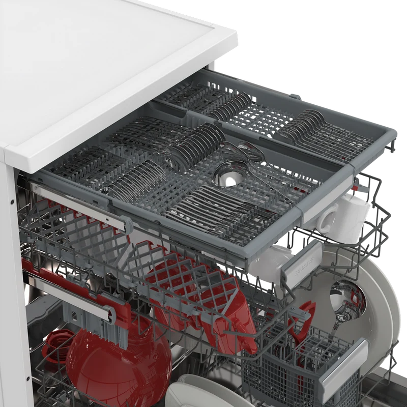 SHARP QW-NA4YF44EAW Freestanding 60cm Dishwasher 14PS 44 Db A Class with EcoBox Technology