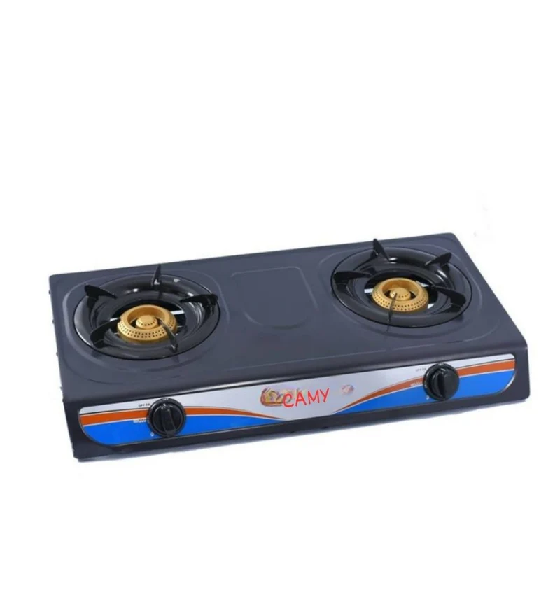 Glass Top CAMY Two Burner Gas Cooker Auto Ignition
