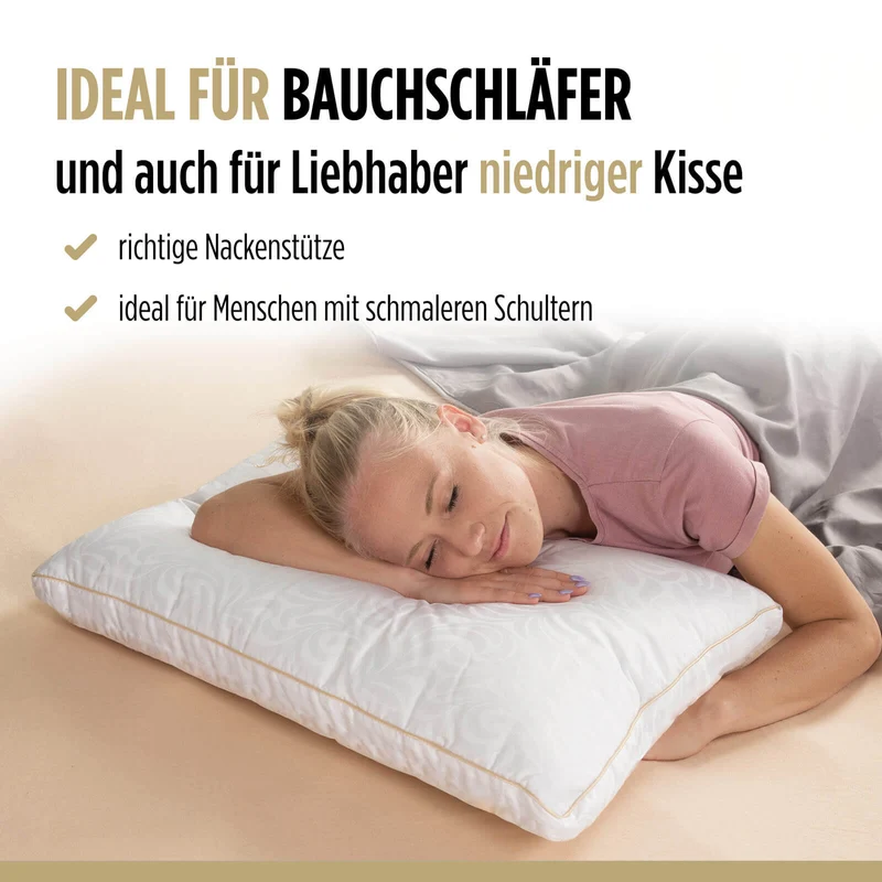2 x niedriges klassisches Seidenkissen Victoria's Silk – 50 x 70 cm