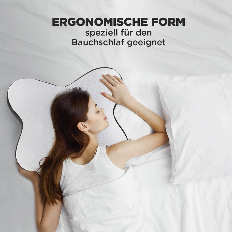 2 x ergonomisches Kopfkissen Vitapur Memosilver Butterfly – 45 x 54 cm