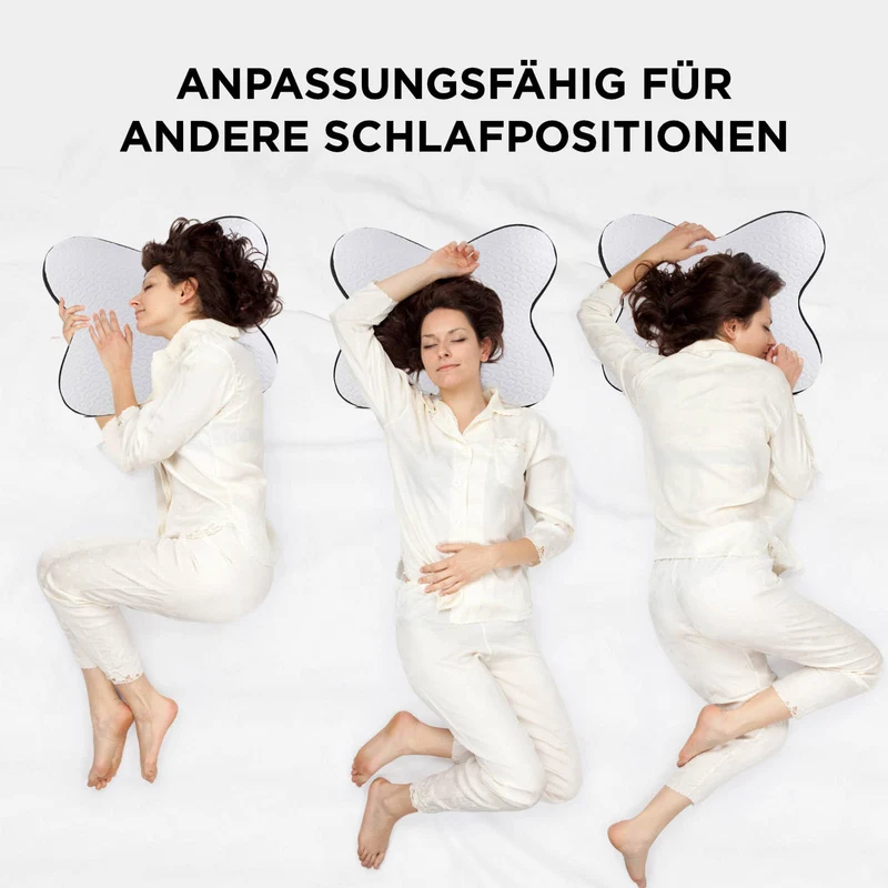 2 x ergonomisches Kopfkissen Vitapur Memosilver Butterfly – 45 x 54 cm