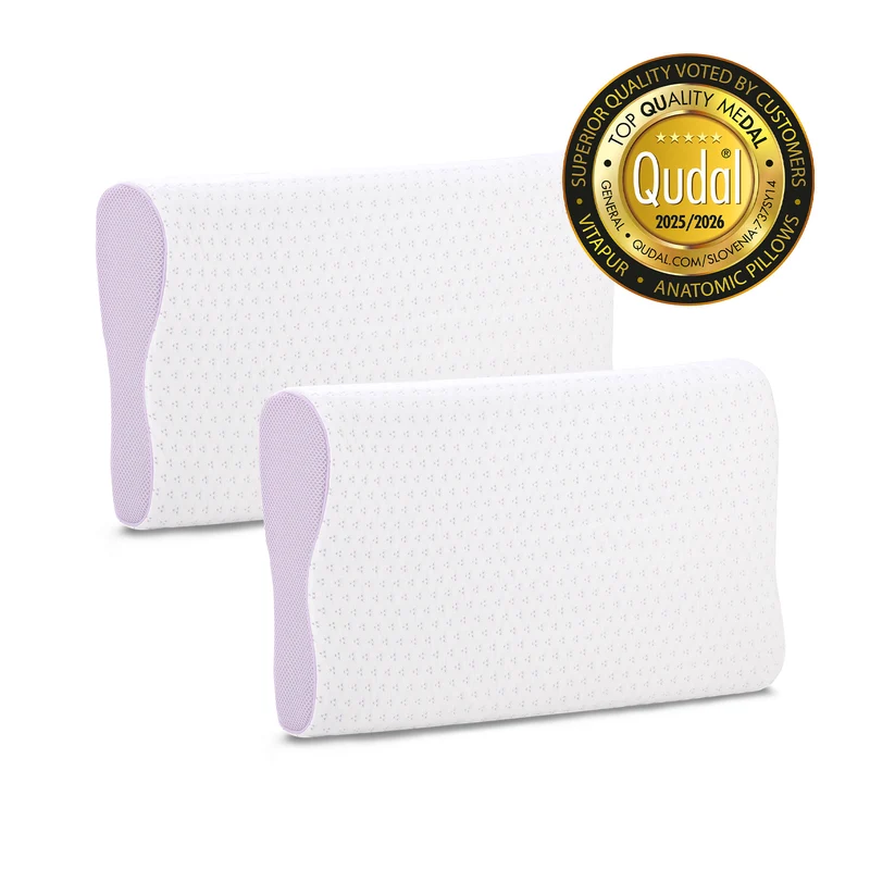 2 x anatomisches Kissen aus Memory-Schaum Vitapur Lavender Memory – 30 x 50 cm