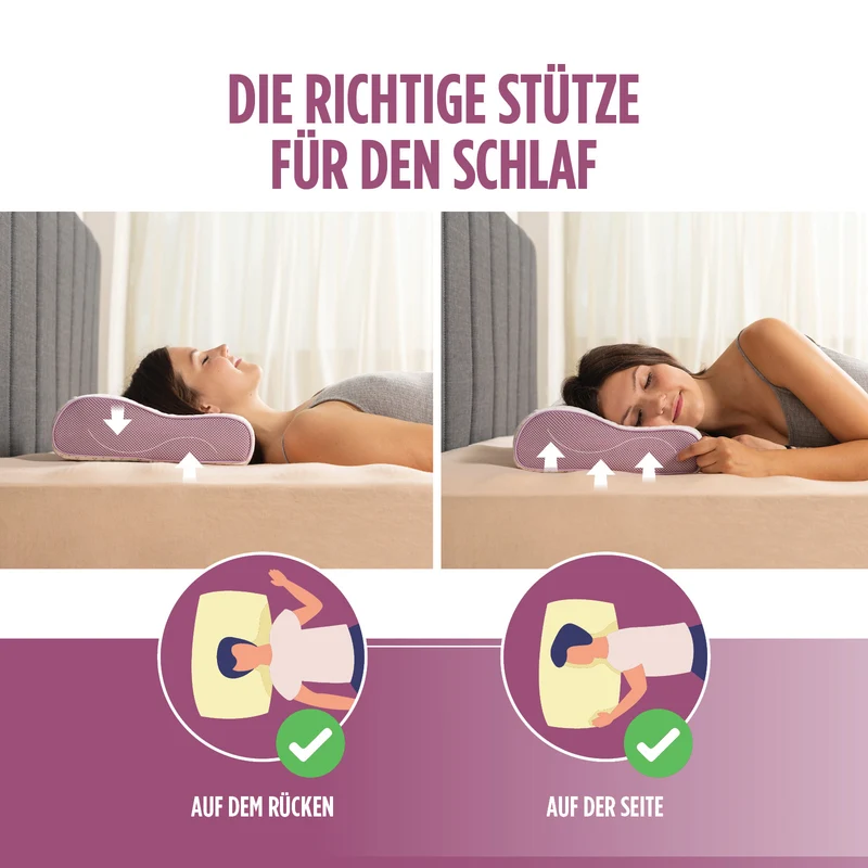 2 x anatomisches Kissen aus Memory-Schaum Vitapur Lavender Memory – 30 x 50 cm