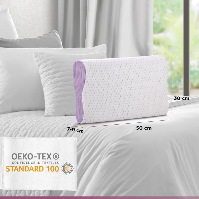 2 x anatomisches Kissen aus Memory-Schaum Vitapur Lavender Memory – 30 x 50 cm