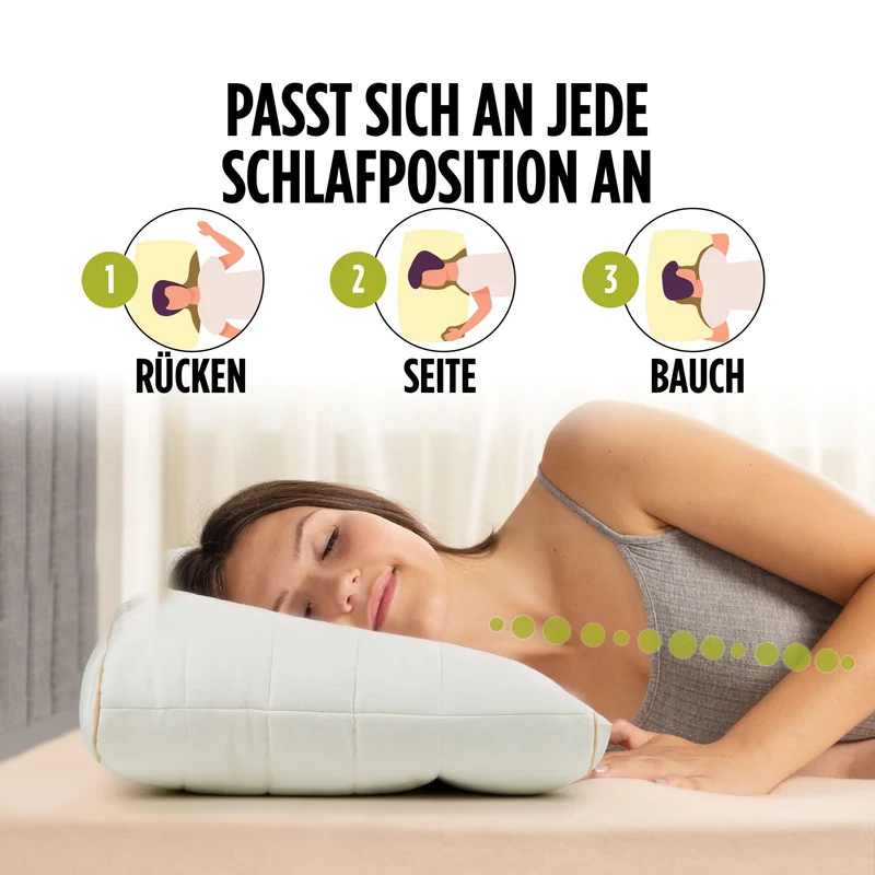 2 x anatomisches Kopfkissen Bamboo mit Bambusfasern – 50 x 70 cm