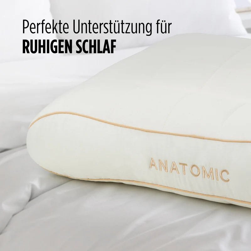 2 x anatomisches Kopfkissen Bamboo mit Bambusfasern – 50 x 70 cm