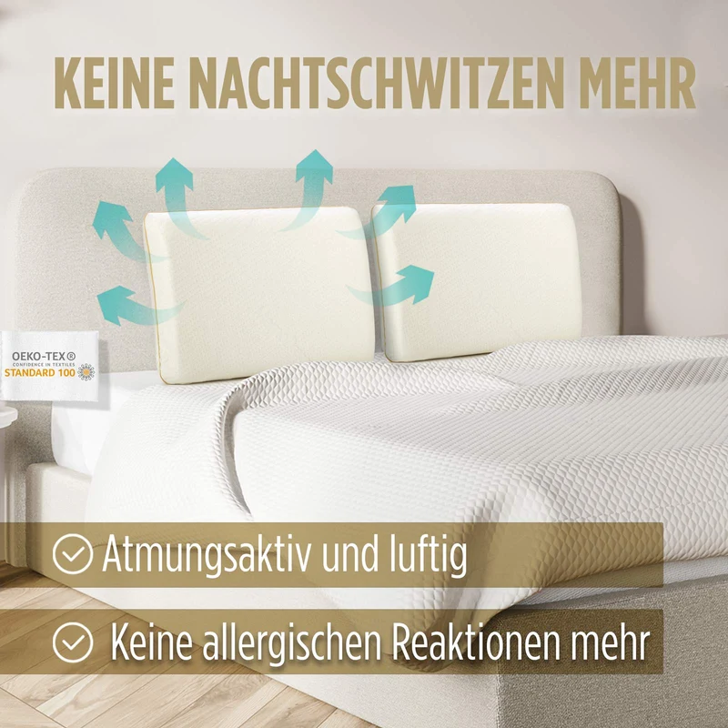 2 x Memory-Schaum Kopfkissen MemoDream Classic – 37 x 52cm