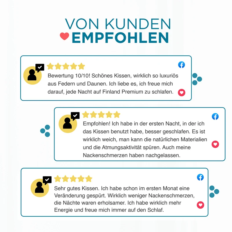 2 x klassisches Federn- und Daunenkissen Vitapur Finland Premium – 50 x 70 cm