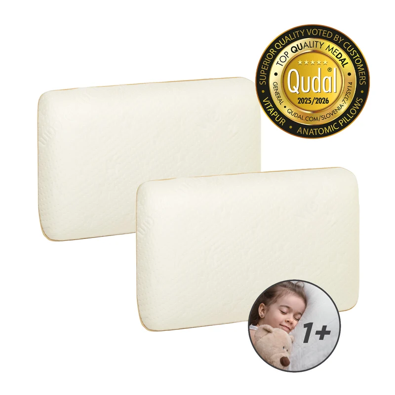 2 x Kinder Memory-Schaum Kopfkissen MemoDream Junior – 30 x 50 x 5 cm