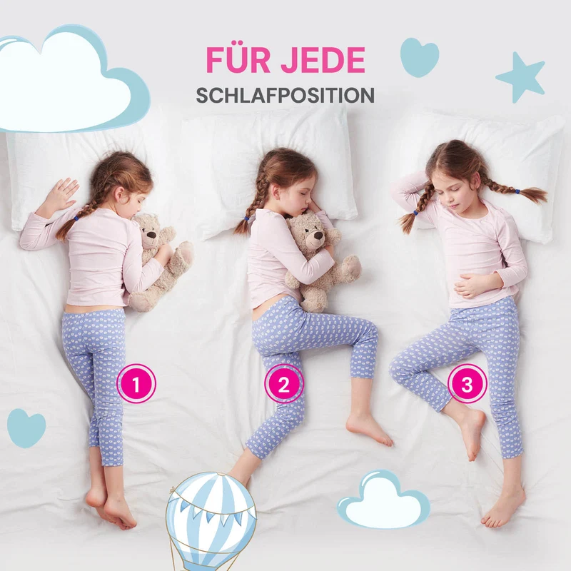 2 x Kinder Memory-Schaum Kopfkissen MemoDream Junior – 30 x 50 x 5 cm