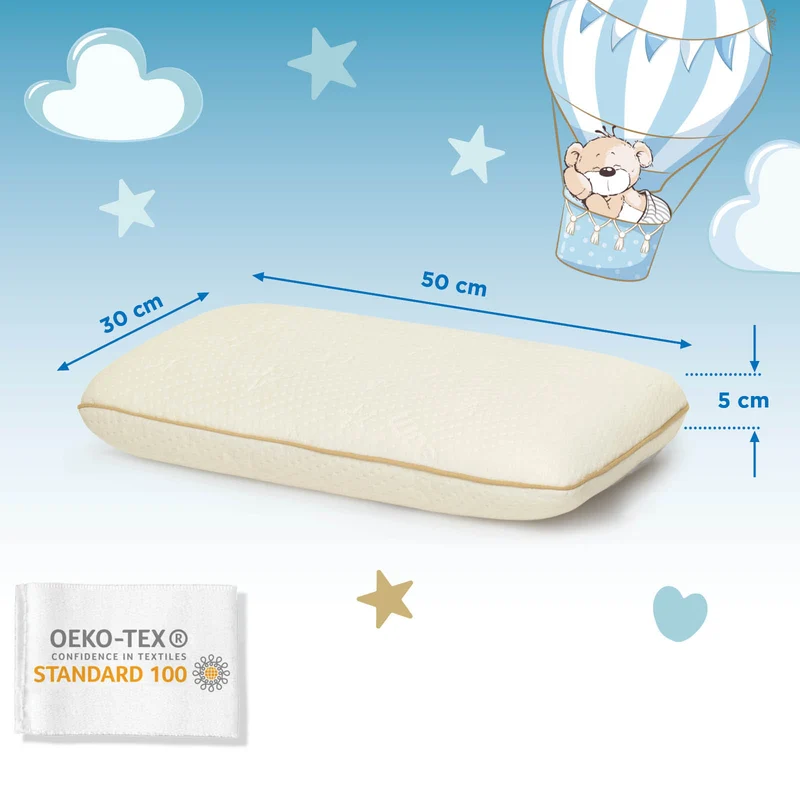 2 x Kinder Memory-Schaum Kopfkissen MemoDream Junior – 30 x 50 x 5 cm