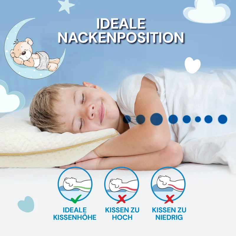 2 x Kinder Memory-Schaum Kopfkissen MemoDream Junior – 30 x 50 x 5 cm