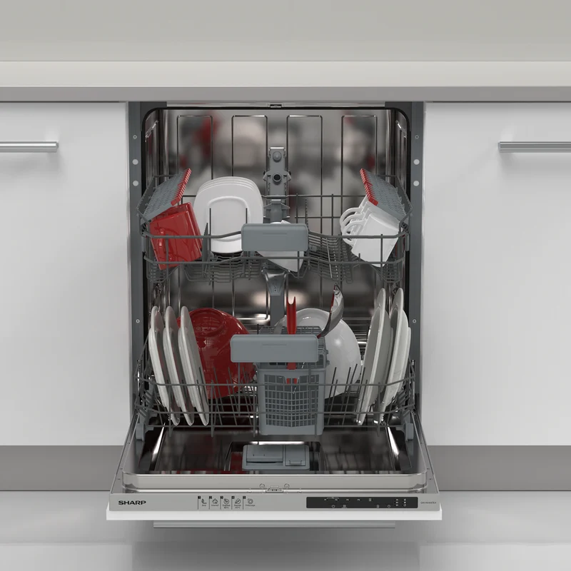 SHARP QW-NI14I47EX Integrated 60cm Dishwasher 13PS 47 db E Class with MicroBan Technolgy