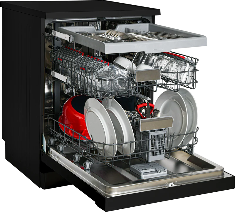 SHARP QW-NA2XF44ECB Freestanding 60cm Dishwasher 14PS 44 db C Class with Inverter Motor