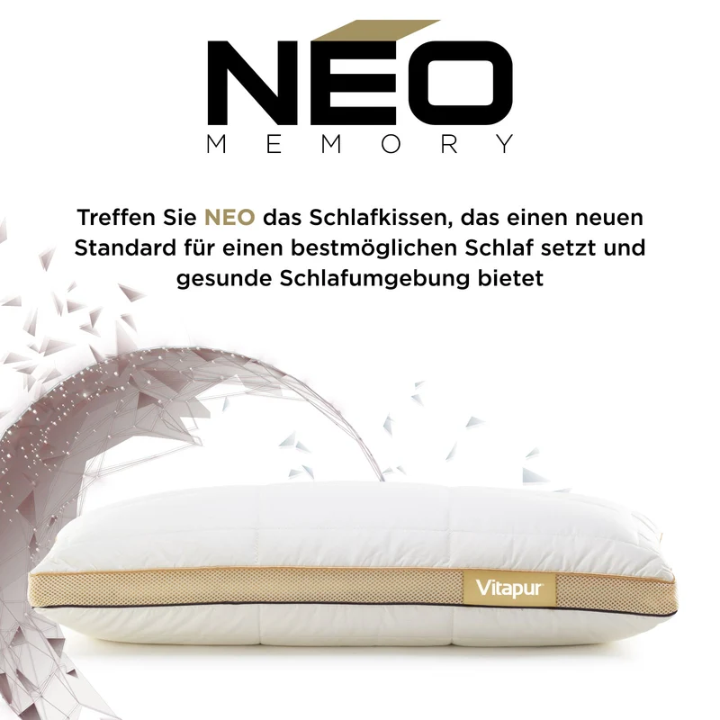 2 x Hybrid Kopfkissen NEO Bamboo Memory – 40 x 80 cm