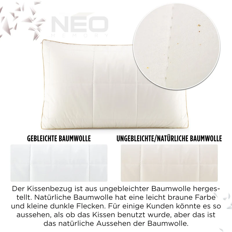 2 x Hybrid Kopfkissen NEO Bamboo Memory – 50 x 70 cm