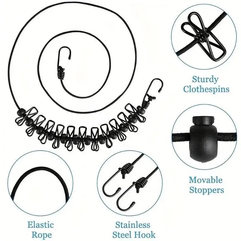 Portable Windproof Outdoor Travel Clothesline Rope