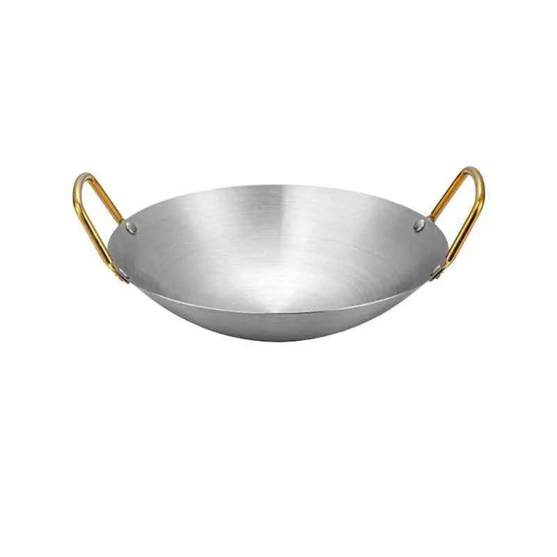 Stainless Steel Wok Fry Pan 24cm