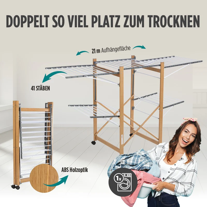 Vitapur Wäscheständer mit Rollen HouseCare