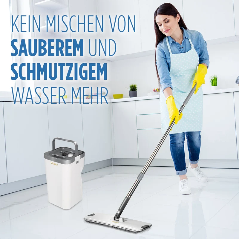 4-teilige Bodenreinigungsset mit innovativem Eimer