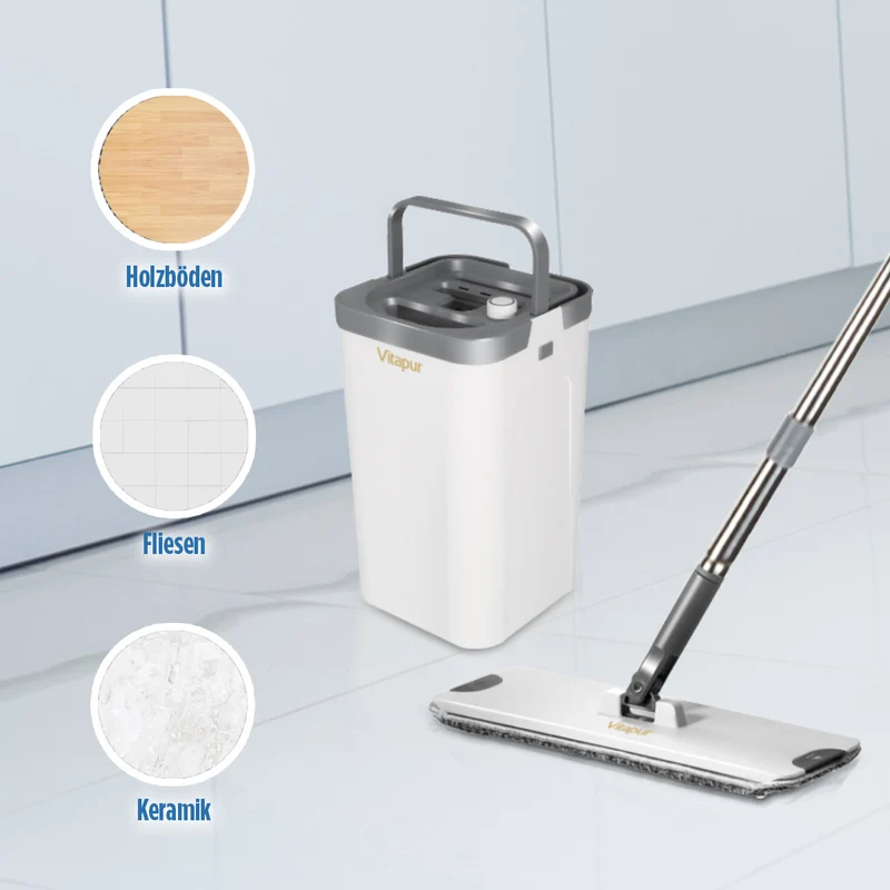 4-teilige Bodenreinigungsset mit innovativem Eimer