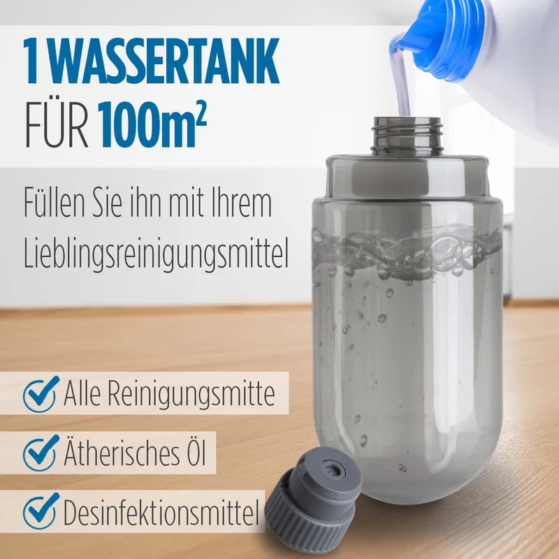 Wischer mit Sprühfunktion mit 2 Pads