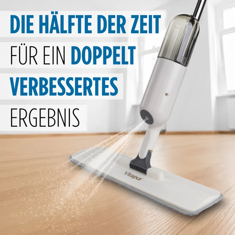Wischer mit Sprühfunktion mit 2 Pads