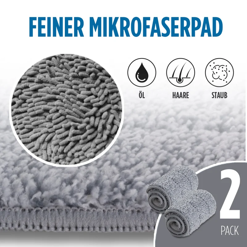 Wischer mit Sprühfunktion mit 2 Pads