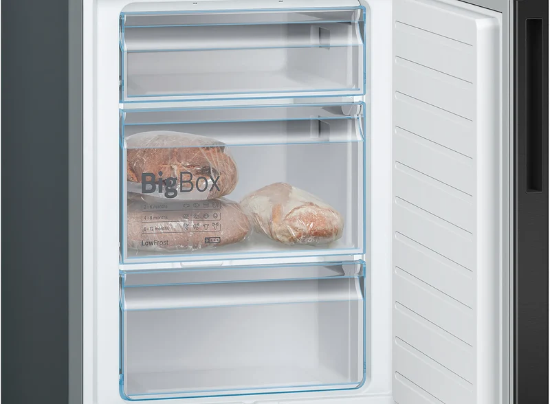 Bosch KGE398XBA Kühl-Gefrierkombination 339L Edelstahl Schwarz LowFrost EEK B