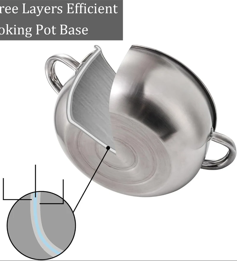 Stainless Steel Induction Bottom Stockpot with Glass Lid