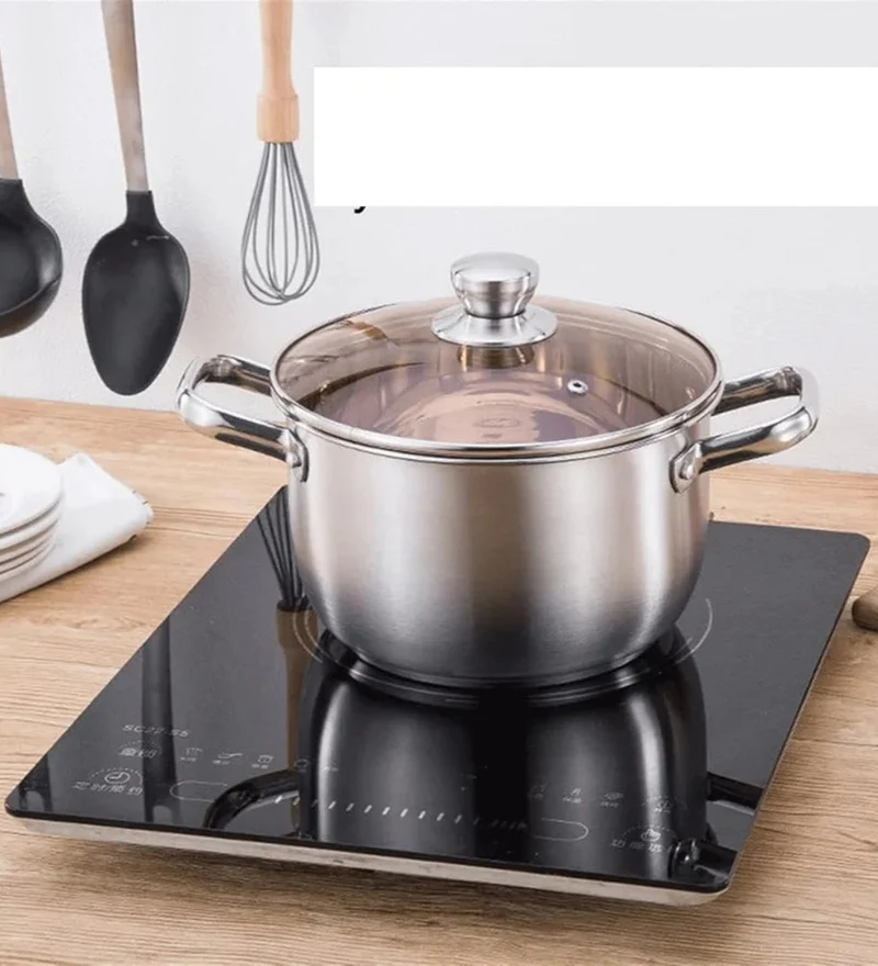 Stainless Steel Induction Bottom Stockpot with Glass Lid
